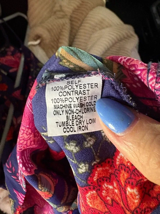 PaperMoon Floral Halter Neck Women's Top - Navy with Pink Floral - Picture 6 of 6